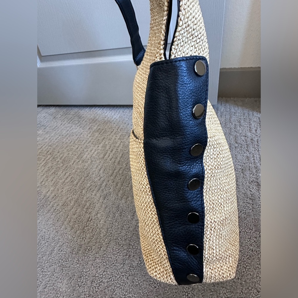 Hammitt Natural Straw Hobo with Black Leather Trim - Picture 15 of 15